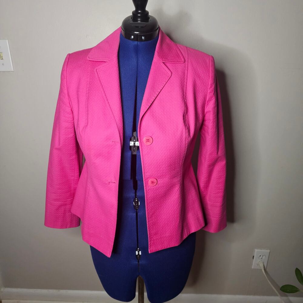 Grace Dane Lewis Petite Pink Textured Blazer | Size 8P